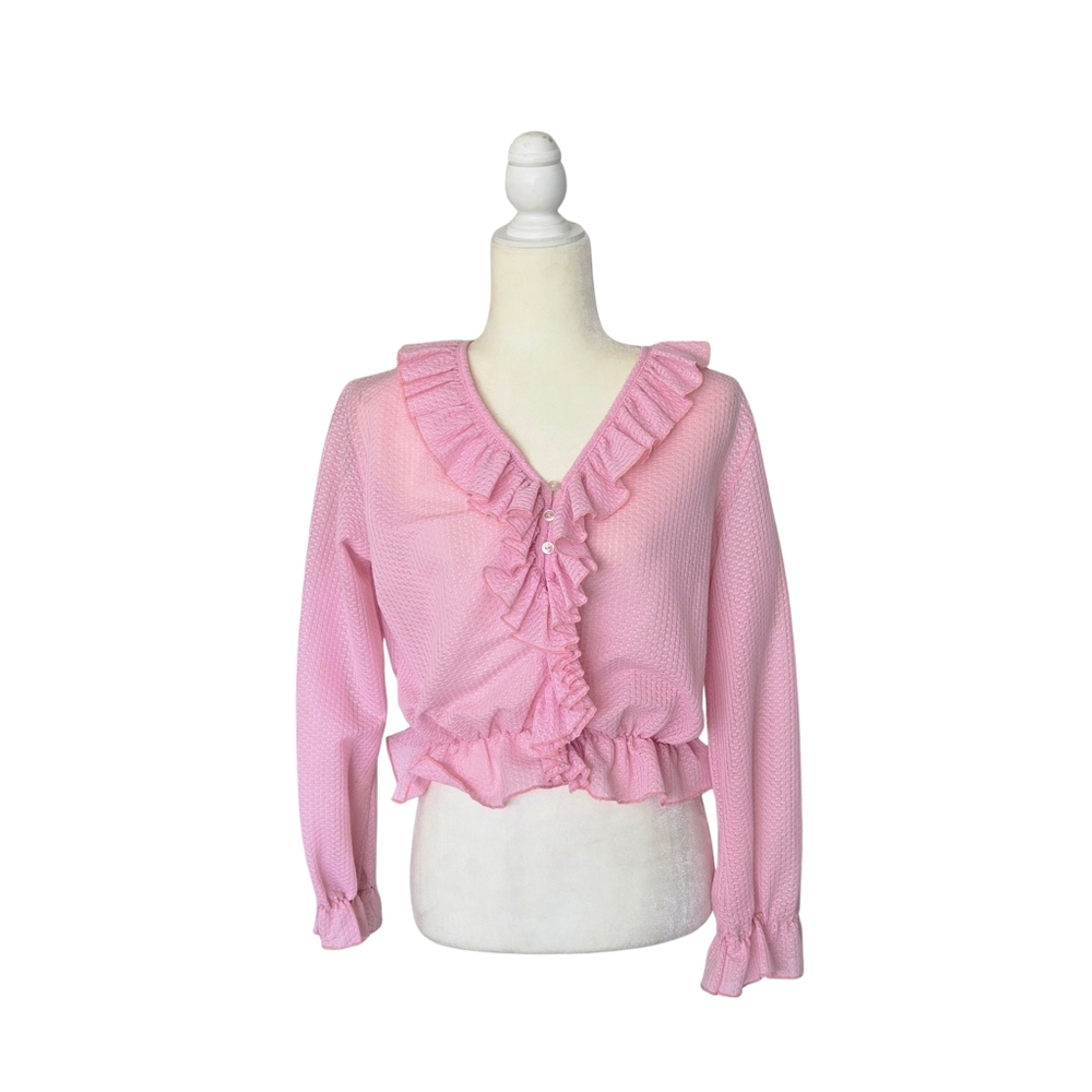 Pink Ruffled Women's Top